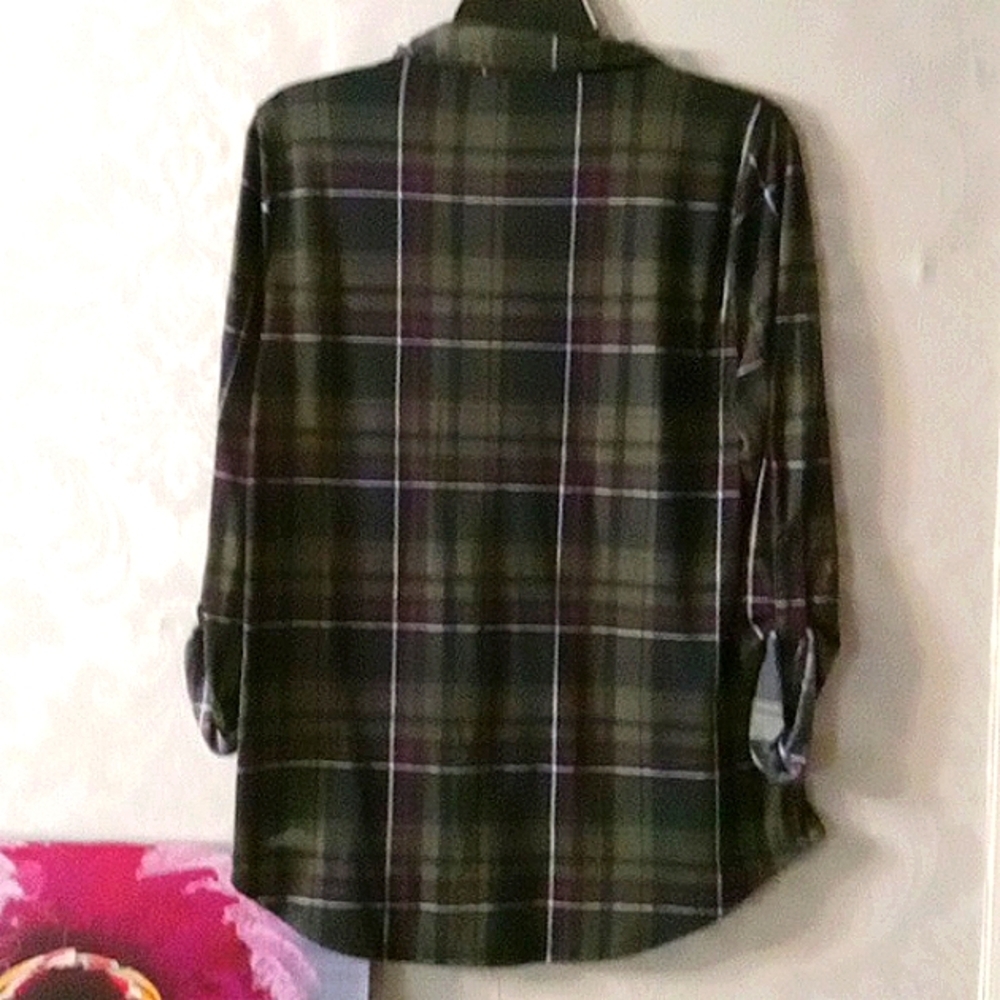 Pollyanna & Esther Plaid Button Down Shirt XL - Picture 3 of 4